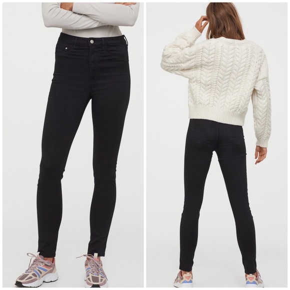 H&M | Black Super Skinny High Waist Jeggings 31/32 - Picture 2 of 6